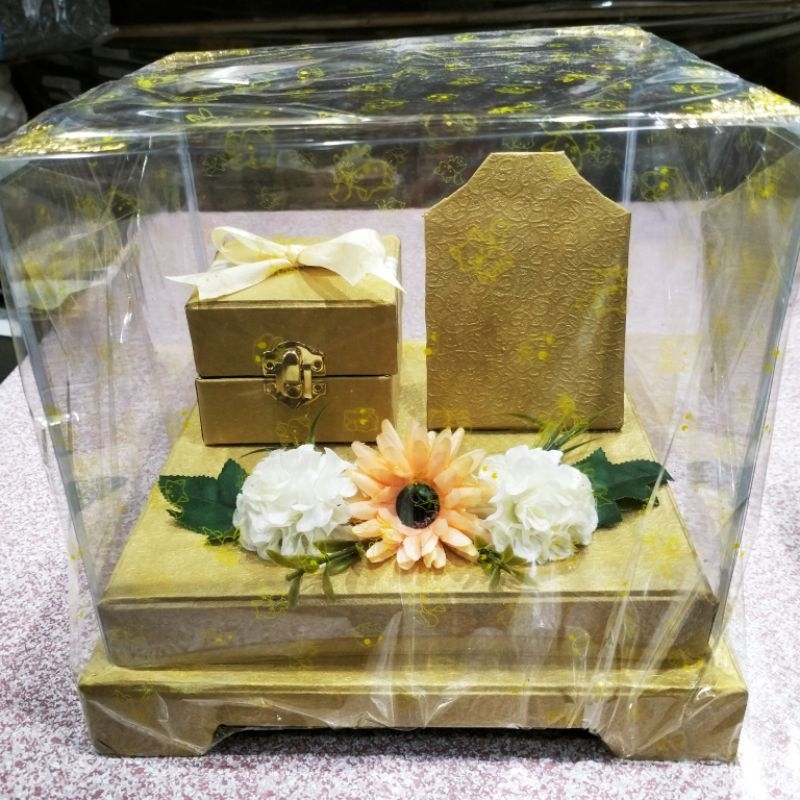 SET PERHIASAN KALUNG CINCIN WADAH JEWELLERY HANTARAN PERNIKAHAN TUNANGAN ENGAGEMENT TINGJING SANGJIT