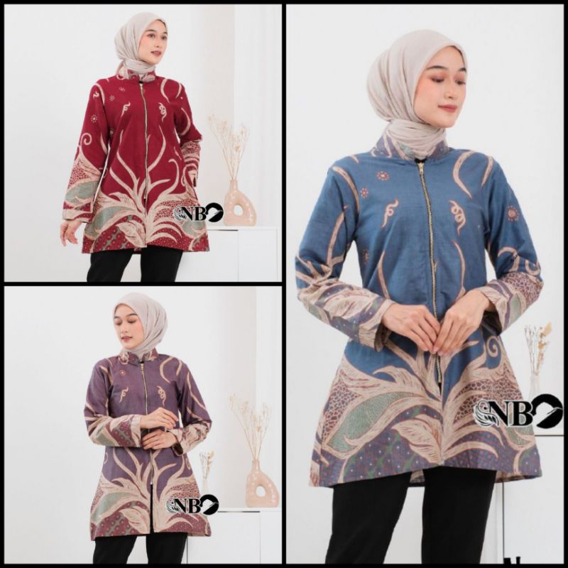 Atasan Batik Wanita Modern Blouse Batik Kantor