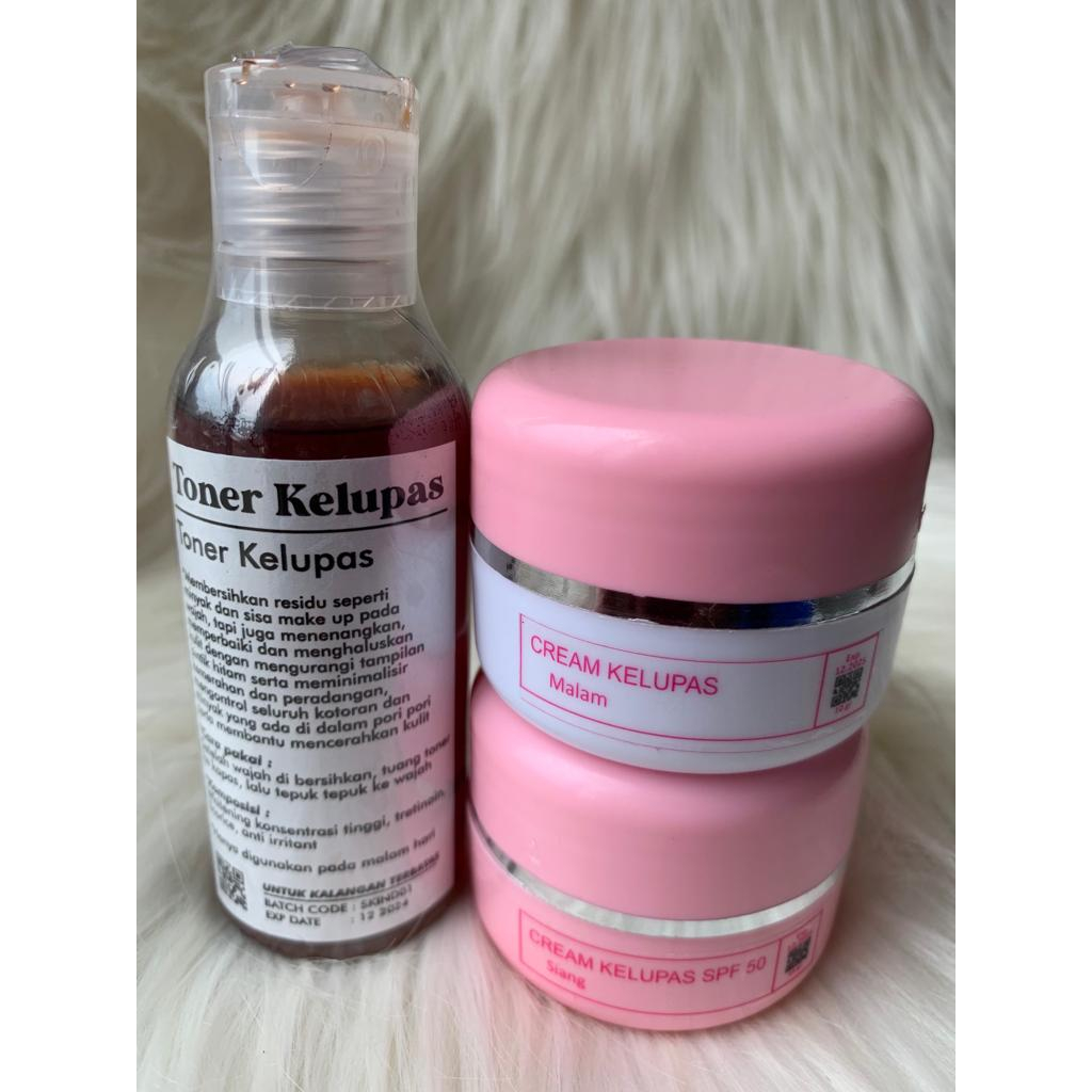 PAKET CREAM KELUPAS PERONTOK FLEK 3IN1 PINK KHUSUS FLEK TEBAL/ MELASMA/ FLEK MEMBANDEL