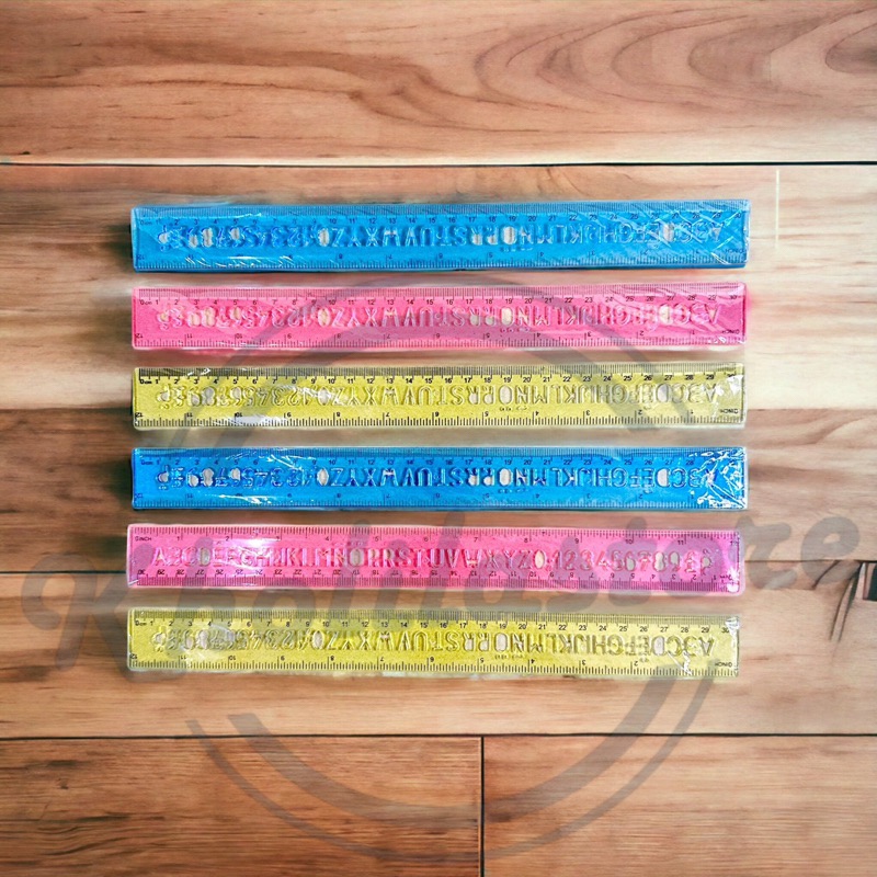 

Penggaris Plastik Abjad / Garisan Huruf Angka Sablon 30 cm