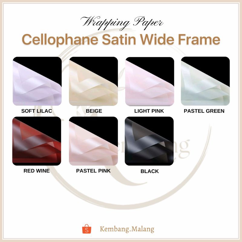

[20 Lembar] SW - Cellophane Satin Wide Frame Flower Wrapping Paper 58x58cm Kertas Buket Bunga Caspea Bunny Tail