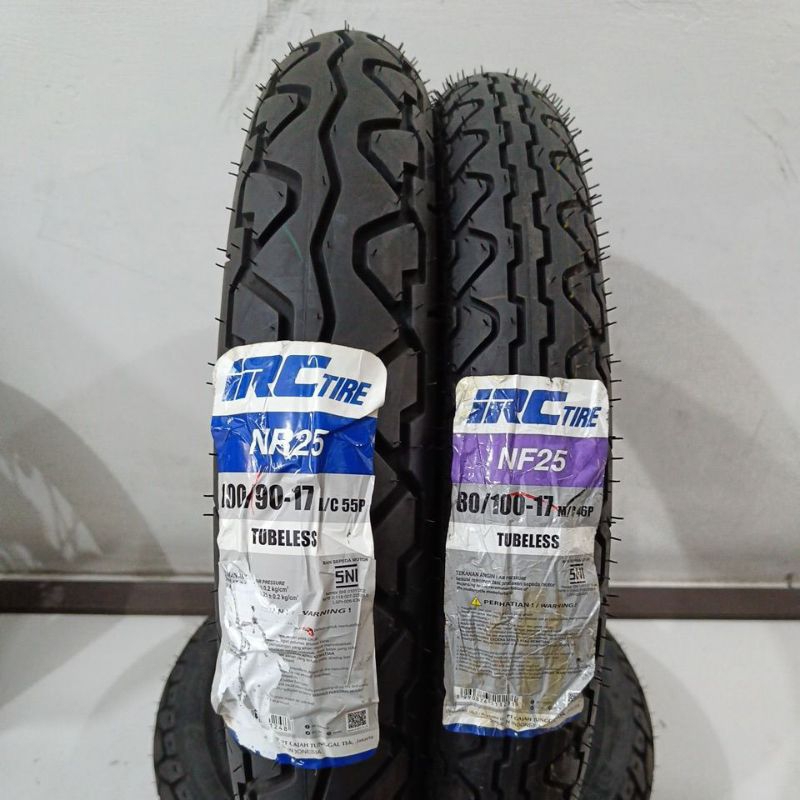 BAN LUAR TUBELESS 80/100-17 & 100/90-17 IRC NR25 BAN VERZA,CB150 VERZA