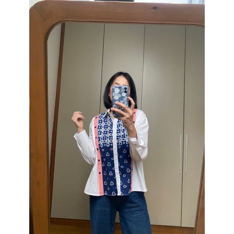 FLASH SALE KEMEJA WANITA BATIK PREMIUM BAHAN KATUN BATIK HOMEMADE PUTRI SHIRT FASHION BUTIK HIJABER