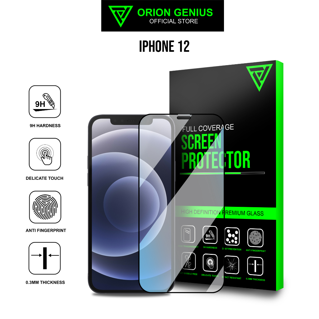 Orion Genius Anti Gores Tempered Glass 5D for iPhone 12 FullCover Premium Glass Full Screen XR 11 15