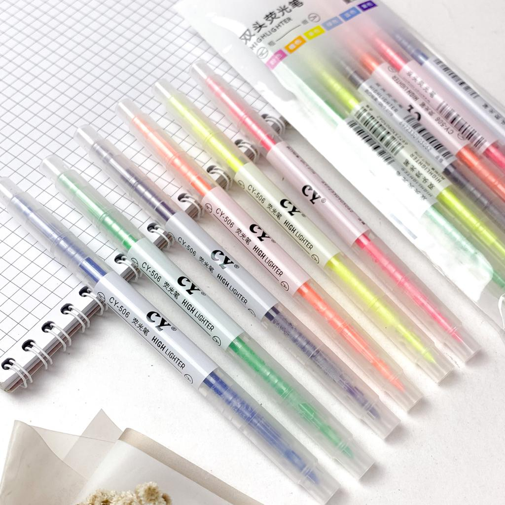 

6PCS STABILO SET WARNA WARNI DOUBLE SIDE PULPEN DUA SISI HIGHLIGHTER 6 IN 1 CY 506