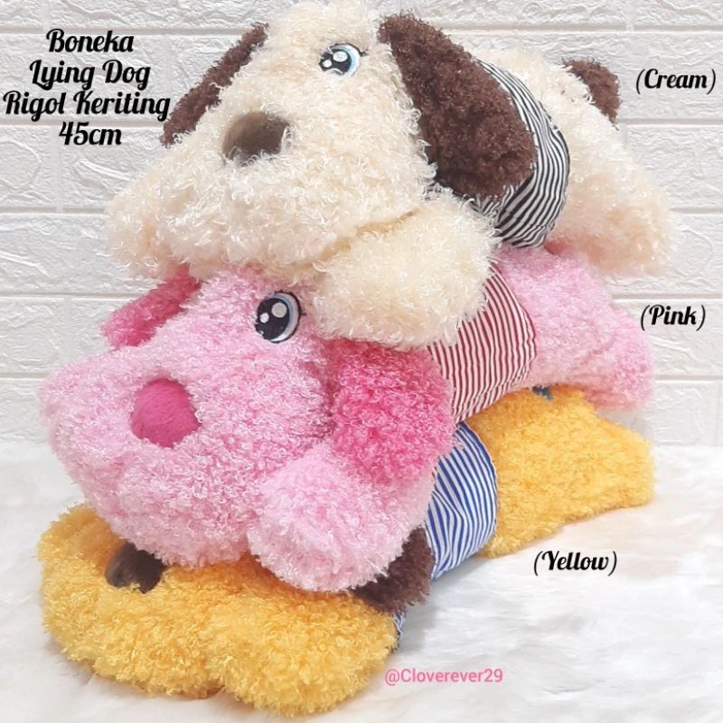 Boneka New Lying Dog Rigol Boneka Cute Dog