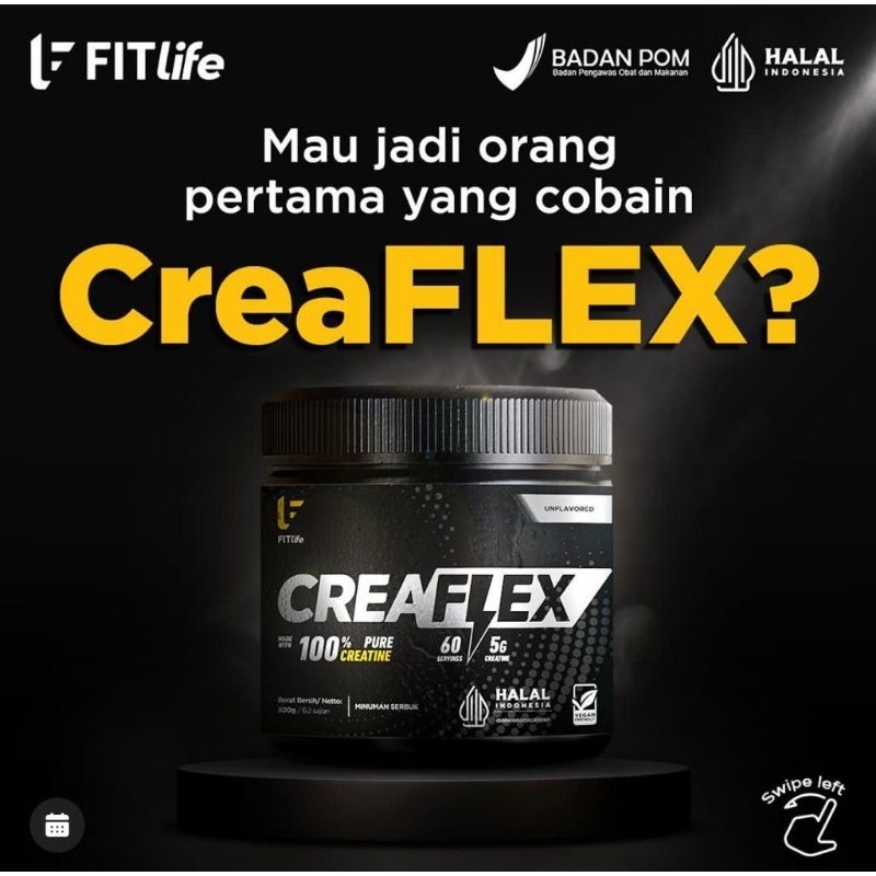 Fitlife CREAFLEX Creatine Monohydrate 300gr - 60 serving Suplemen Gym Kreatin