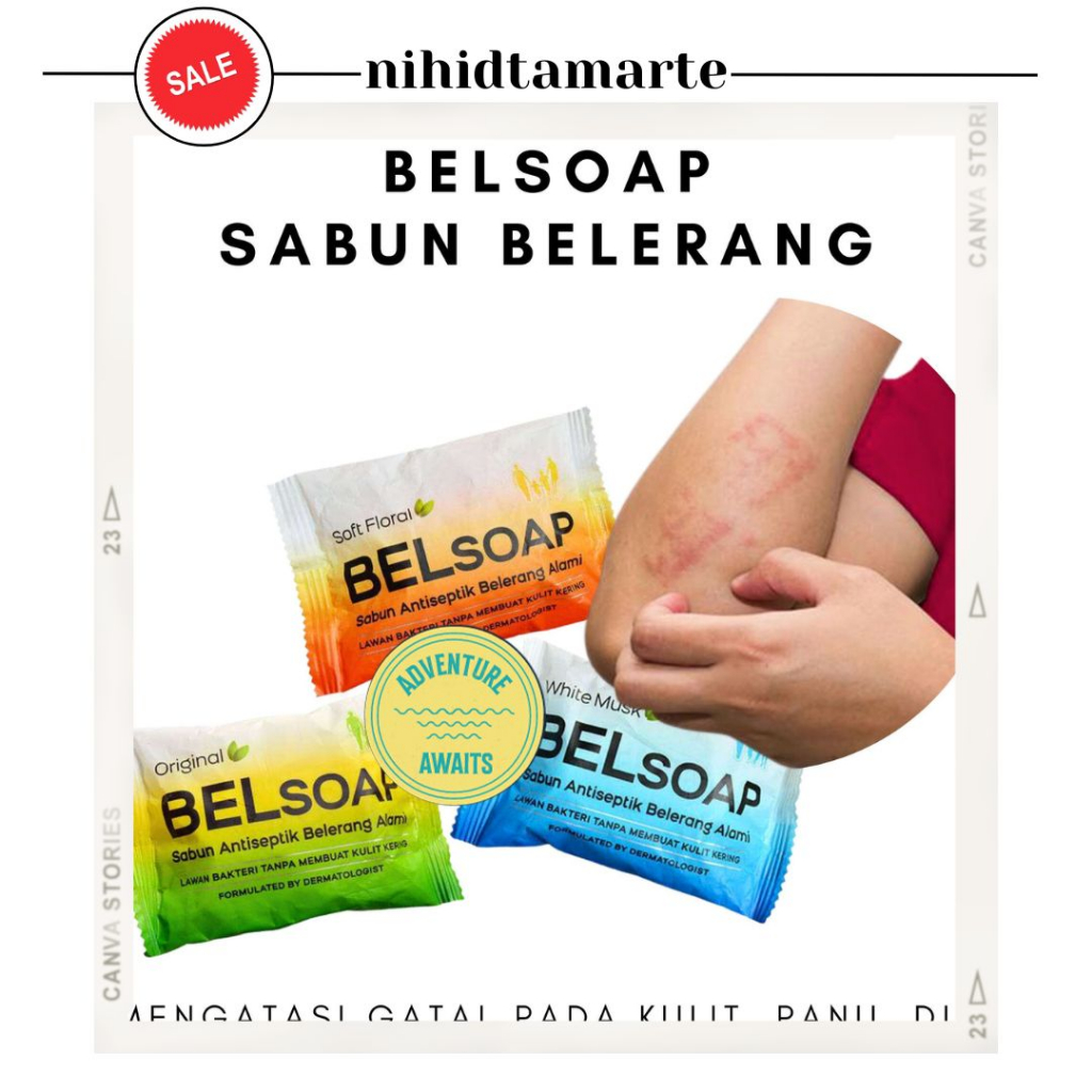 ⚡BEST SELLER⚡Belsoap Sabun Belerang/Sulfur anti gatal dan bau badan 65 gr/Sabun Mandi Belerang Sulfu