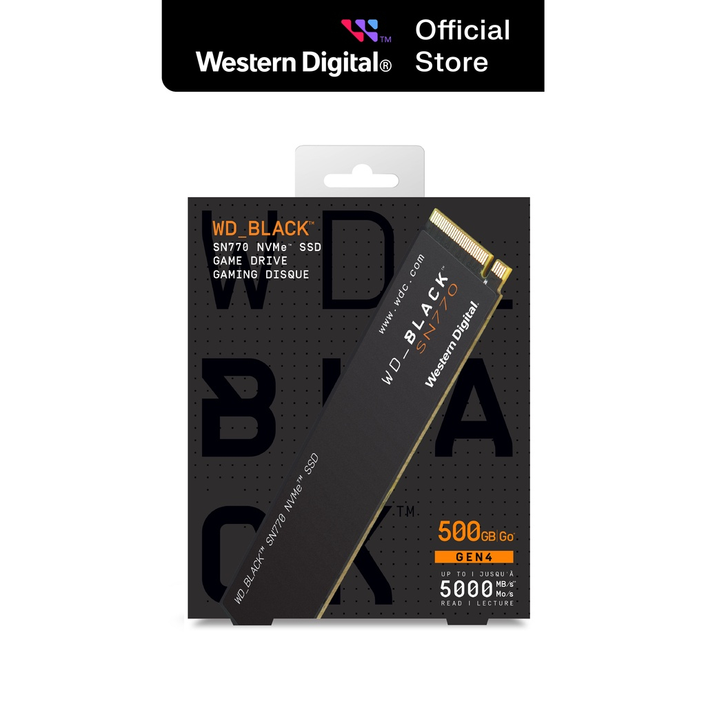 WD Black SSD SN770 M.2 Pcie Gen4 Nvme 2280 500GB - WD M2 500 GB