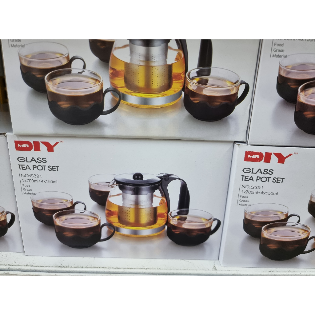 JASTIP MR. DIY - Glass Teapot Set