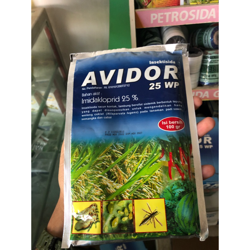 AVIDOR 25WP - 100GRAM (Imidakloprid 25%) Insektisida  Isi 100 gr. Bahan aktif : Imidakloprid 25%