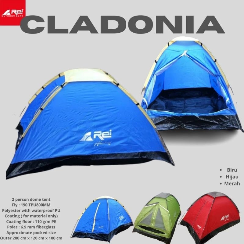 TENDA CLADONIA 2 PERSON AREI OUTDOORGEAR | TENDA CAMPING REI KAPASITAS 2 ORANG