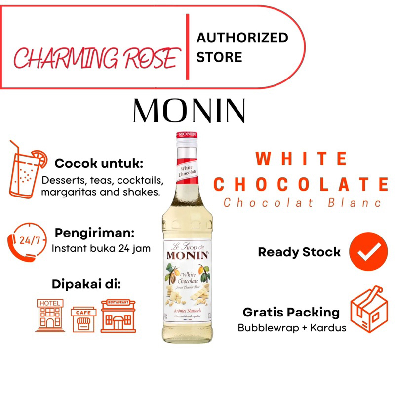 

Monin White Chocolate Syrup 700ml Sirup Coklat Putih Minuman