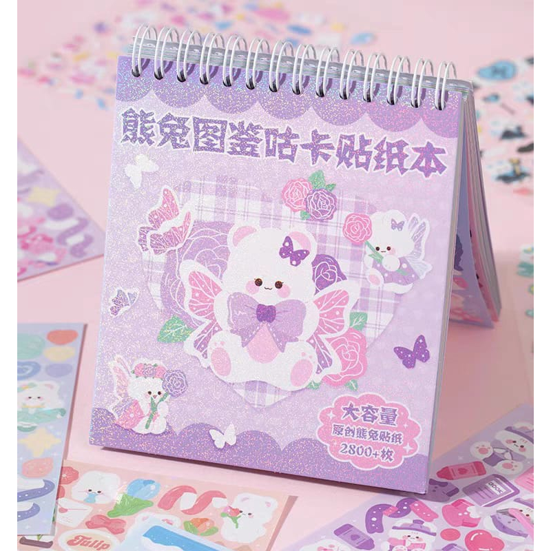 

[WindHeart] 60 lembar stickers book cute rabbit stickers books