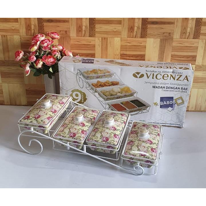 Prasmanan Keramik Tingkat Vicenza BA808 Motif Mawar Free Packing