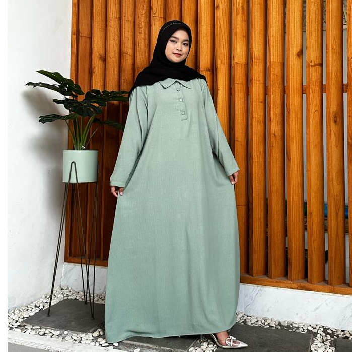 Long Dress cringkle Kerah Korea | muslim Cringkle Premium