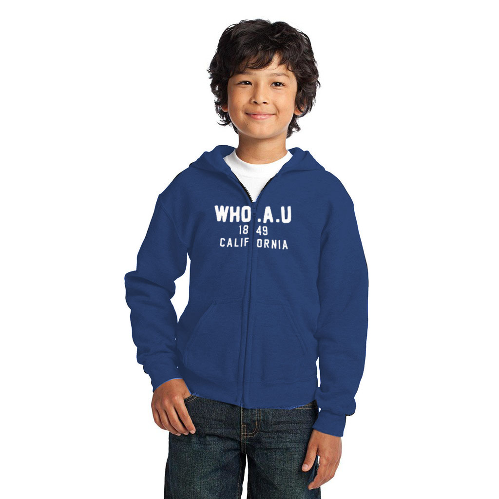 Jaket Hoodie WHO.AU Anak California 1849 Zipper Cream Anak Laki Laki Perempuan Premium Quality