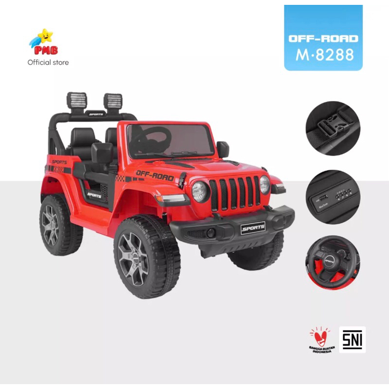 Mobil Aki Anak PMB M8288 OFFROAD Mainan Mobil Mobilan Remot