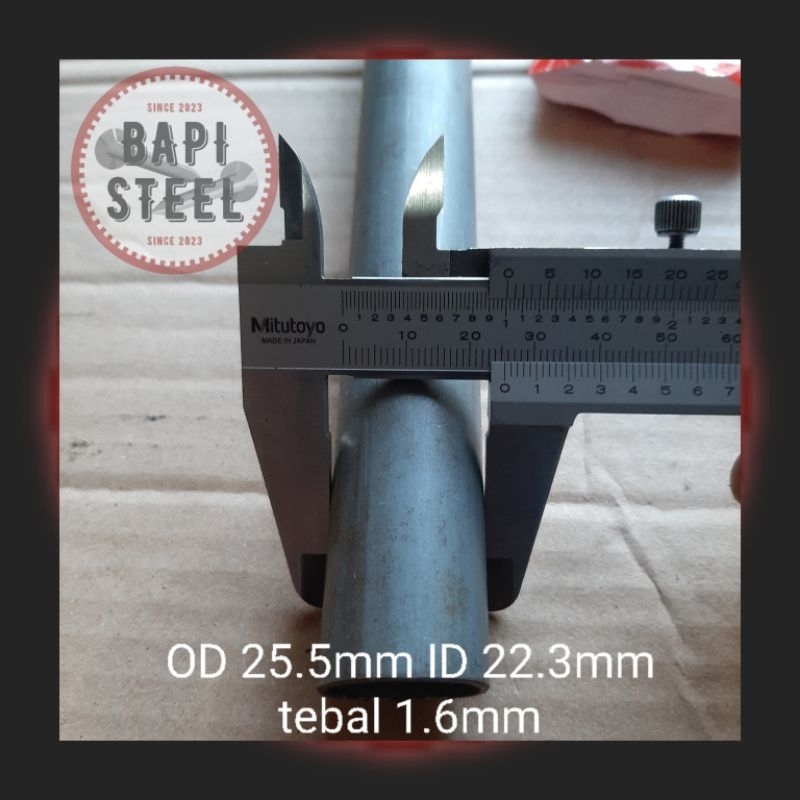 pipa besi seamless OD 25.5mm ID 22.3mm