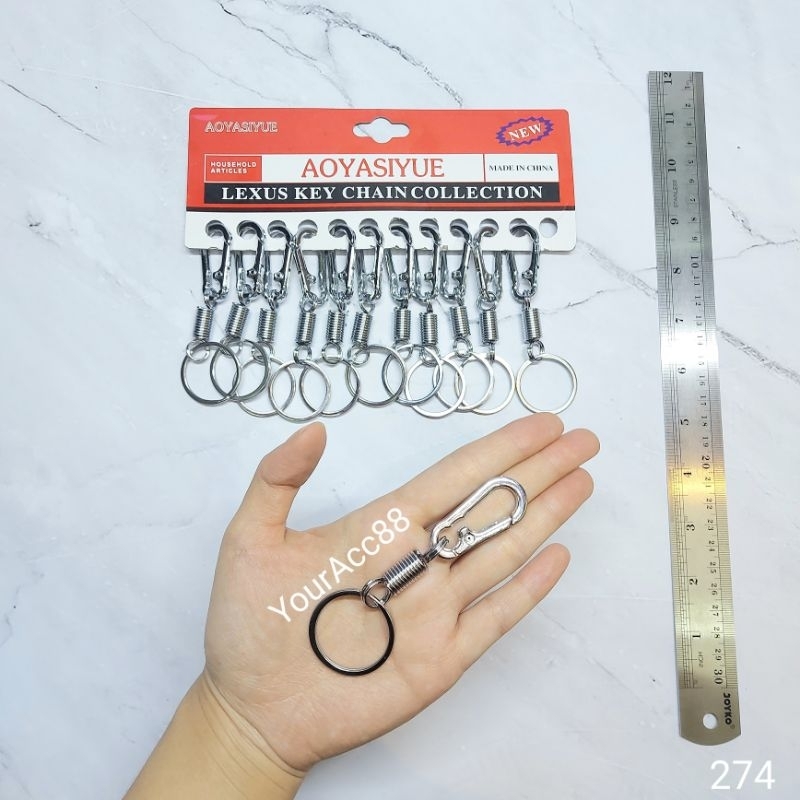 GANTUNGAN KUNCI RING BESI PER STAINLESS (12pcs) GANTUNGAN KUNCI LUCU GANTUNGAN KUNCI UNIK GANCI KOLE