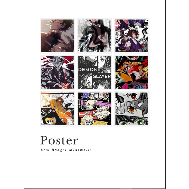 

STIKER POSTER ANIME KIMETSU NO YAIBA/DEMON SLAYER ISI [9PCS]