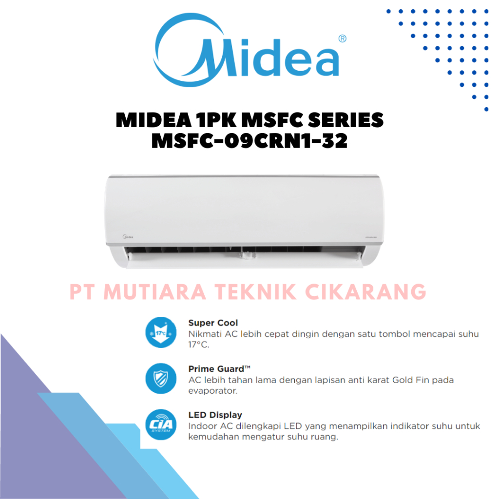 AC MIDEA 1PK MSFC SERIES R32 STANDARD