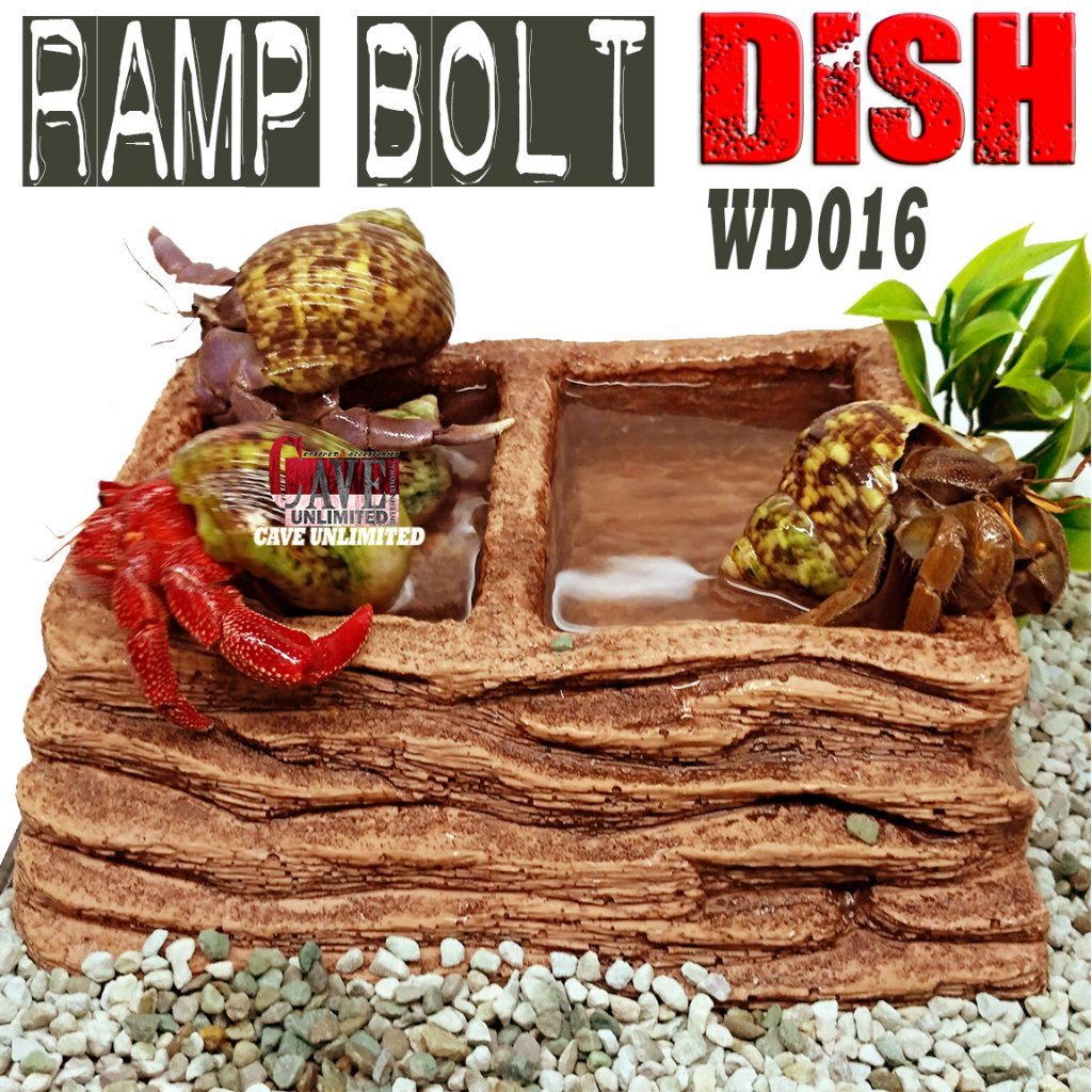 WD016B WATERDISH FEEDING FOODDISH 2IN1 RAMP TEMPAT WADAH AIR MINUMAN MANGKUK MAKAN MINUM KELOMANG BR