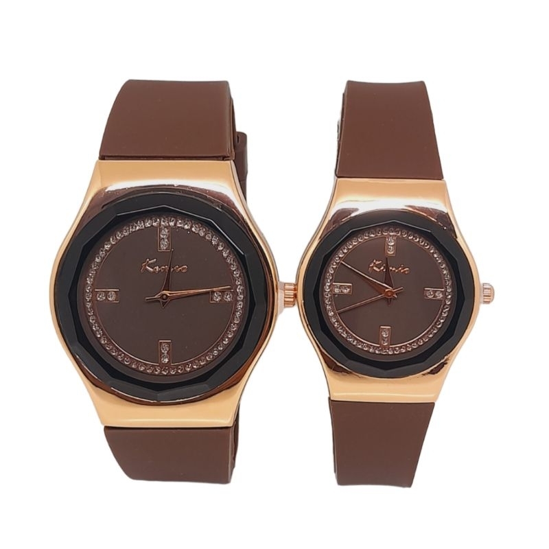 Kimio 10795 Jam Tangan Pasangan Tali karet Analog Jam Tangan Couple