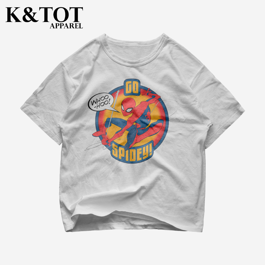 KNTOT - KAOS BAJU SPIDERMAN GO SPIDEY MARVEL AVENGERS  | TSHIRT OVERSIZE VINTAGE PUTIH BOOTLEG - PRI