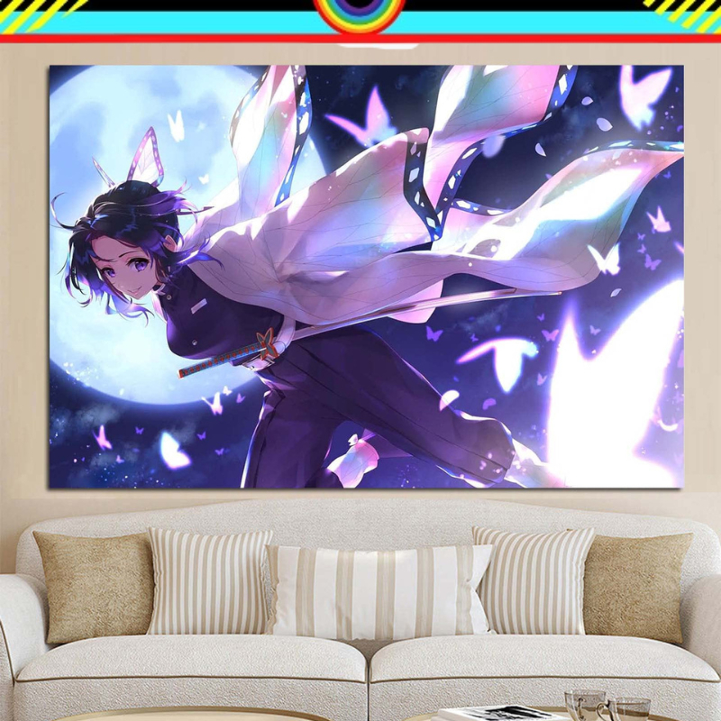 POSTER KAIN ANIME DEMON SLAYER HIASAN DINDING BACKGROUND BACK GROUND LATAR BELAKANG DEKORASI RUMAH T