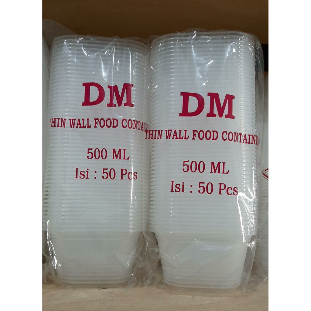

Thinwall DM SQ 500 ML Kotak (50 pcs) - Cup Plastik DM 500 ML SQUARE - Mangkok Plastik