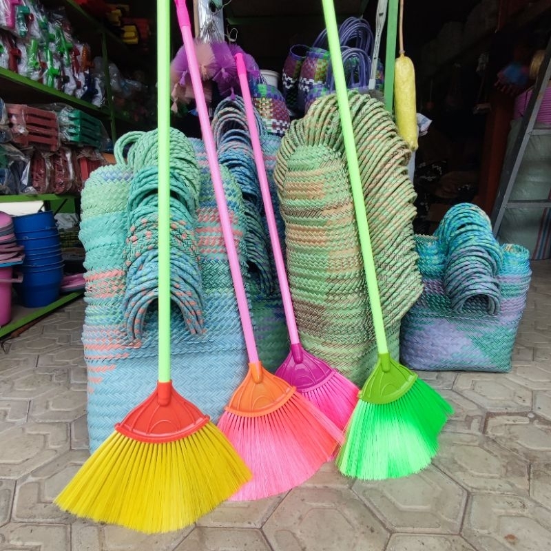Sapu Nylon Kipas Warna / Sapu Lantai Kipas / Sapu Lantai Senar Nilon / Sapu Senar Nilon Tebal / Sapu