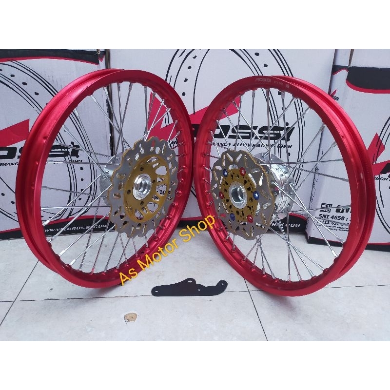 Sepaket velg set rossi 140 - 140 x 17 tromol set plus piringan depan belakang jari2 honda sonic 150r