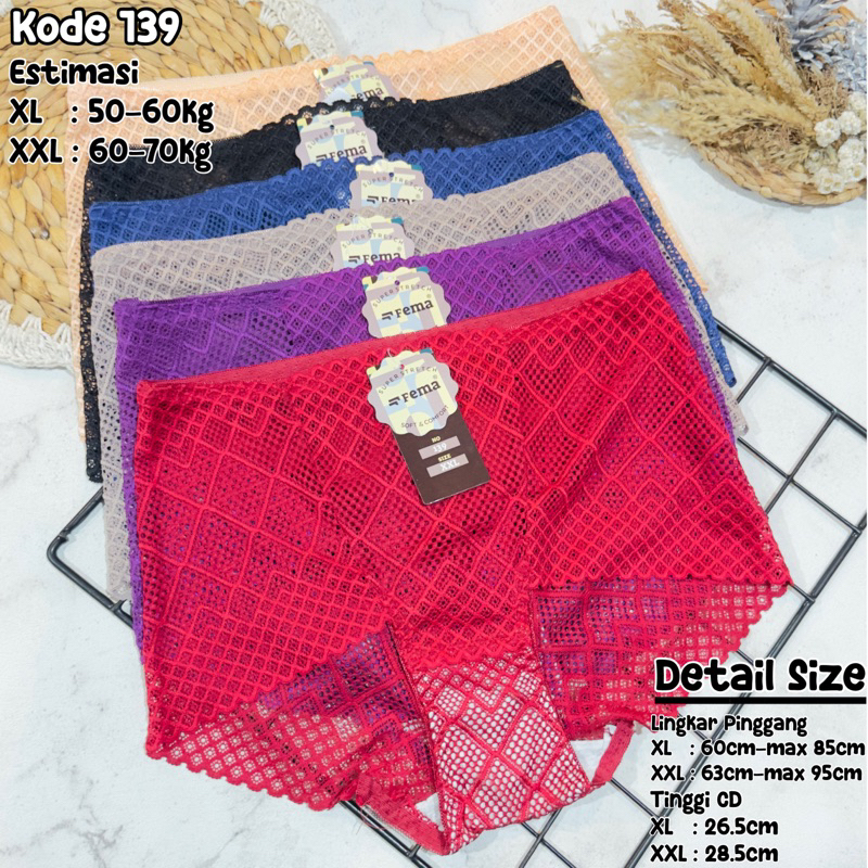 CELANA DALAM/CD WANITA BROKAT/RENDA XL XXL FEMA 139