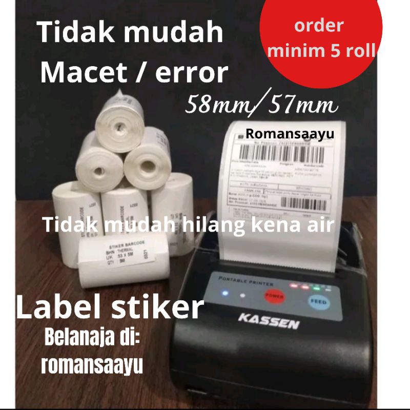 

Kertas Sticker Themal 58mm cocok untuk printer Label 58MM