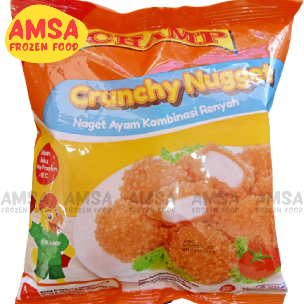 

Champ Crunchy Chicken Nugget 225 gr / Naget Ayam Krispi / Nuget Daging Ayam Crispy