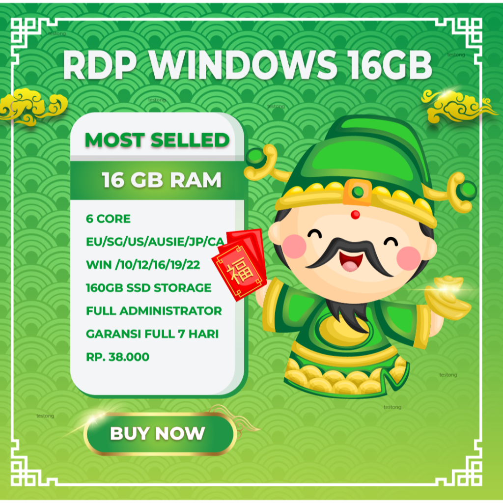[MINGGUAN] VPS/RDP WINDOWS RAM 16GB SUPPORT EMULATOR  7 HARI GARANSI