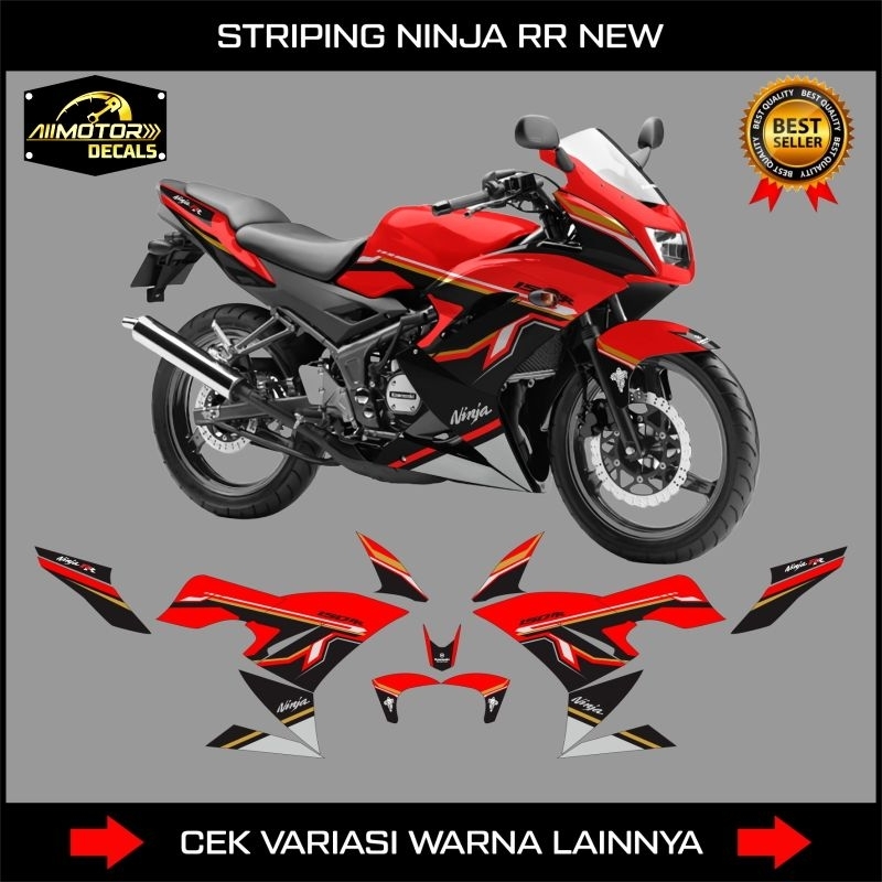 STRIPING NINJA 150 RR NEW 2012 2013 2014 2015 GRAFIS SIMPLE / DECAL MOTOR NINJA RR BARU / STICKER KA