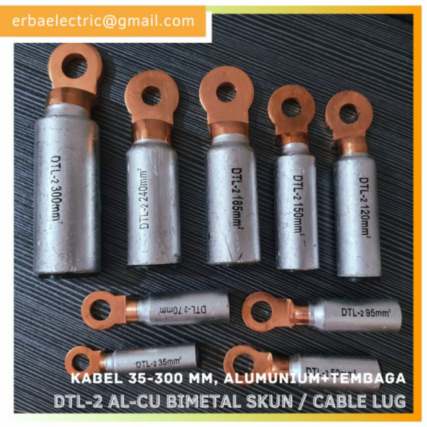 DTL-2 70-10 mm Al-cu Bimetal Cable Lug Terminal Skun Tembaga 70mm Limited