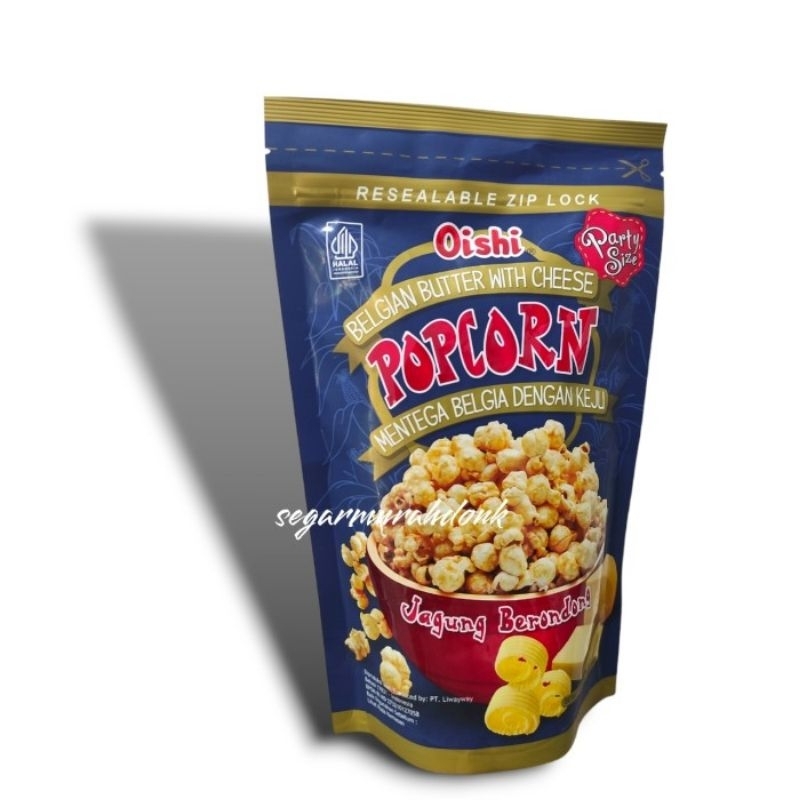 

OISHI POPCORN BUTTER CHEESE 100 gram MENTEGA BELGIA KEJU