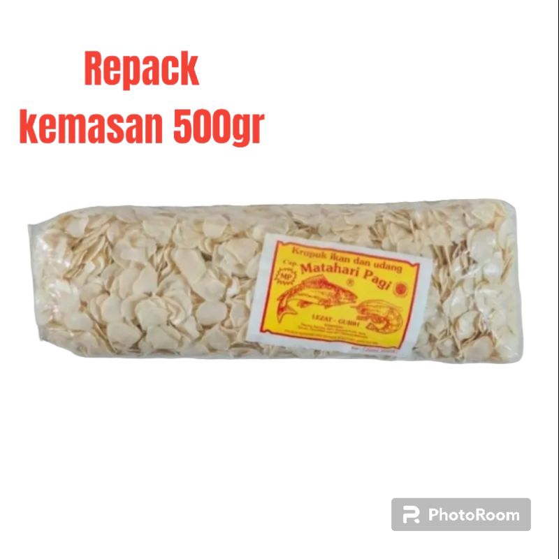 

kerupuk mentah MATAHARI PAGI Rasa tenggiri kemasan repack 500gr (1/2 kg)