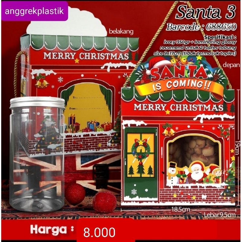 

dus box jar kue kering Natal Christmas Santa 2