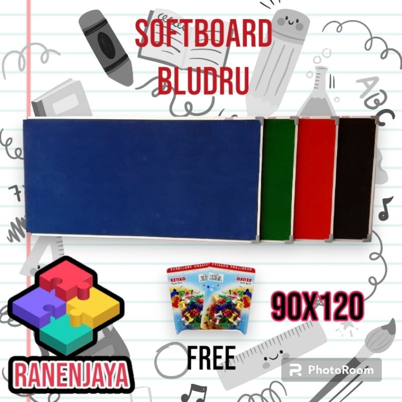 

softboard/papan mading RanenJaya bludru warna uk 90x120 Cm