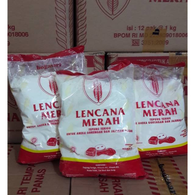 

Tepung Terigu Lencana Merah 1kg / Tepung Lencana Merah