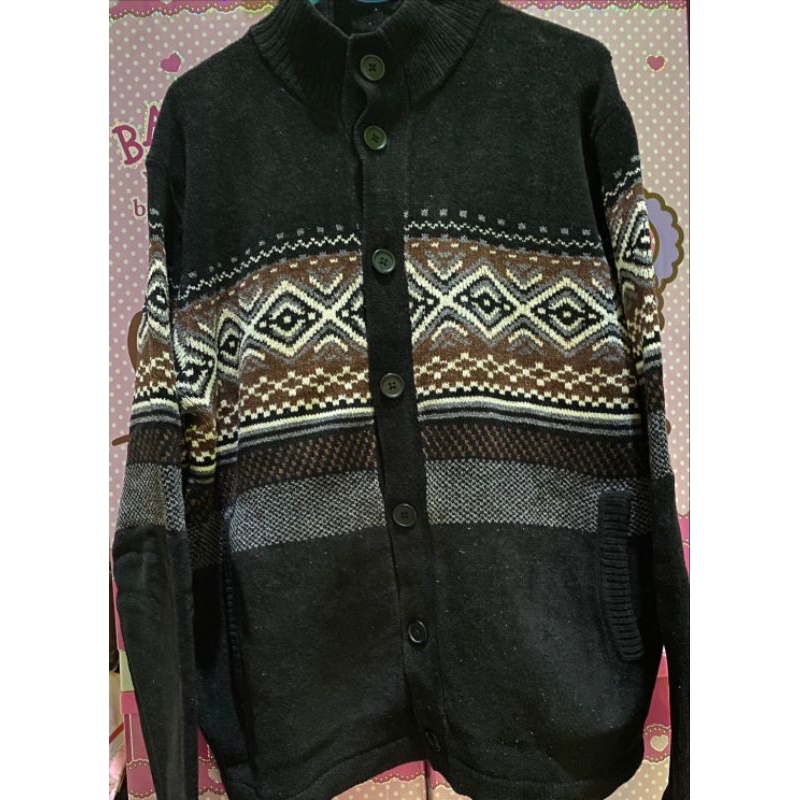 Cardigan Rajut Motif Etnik