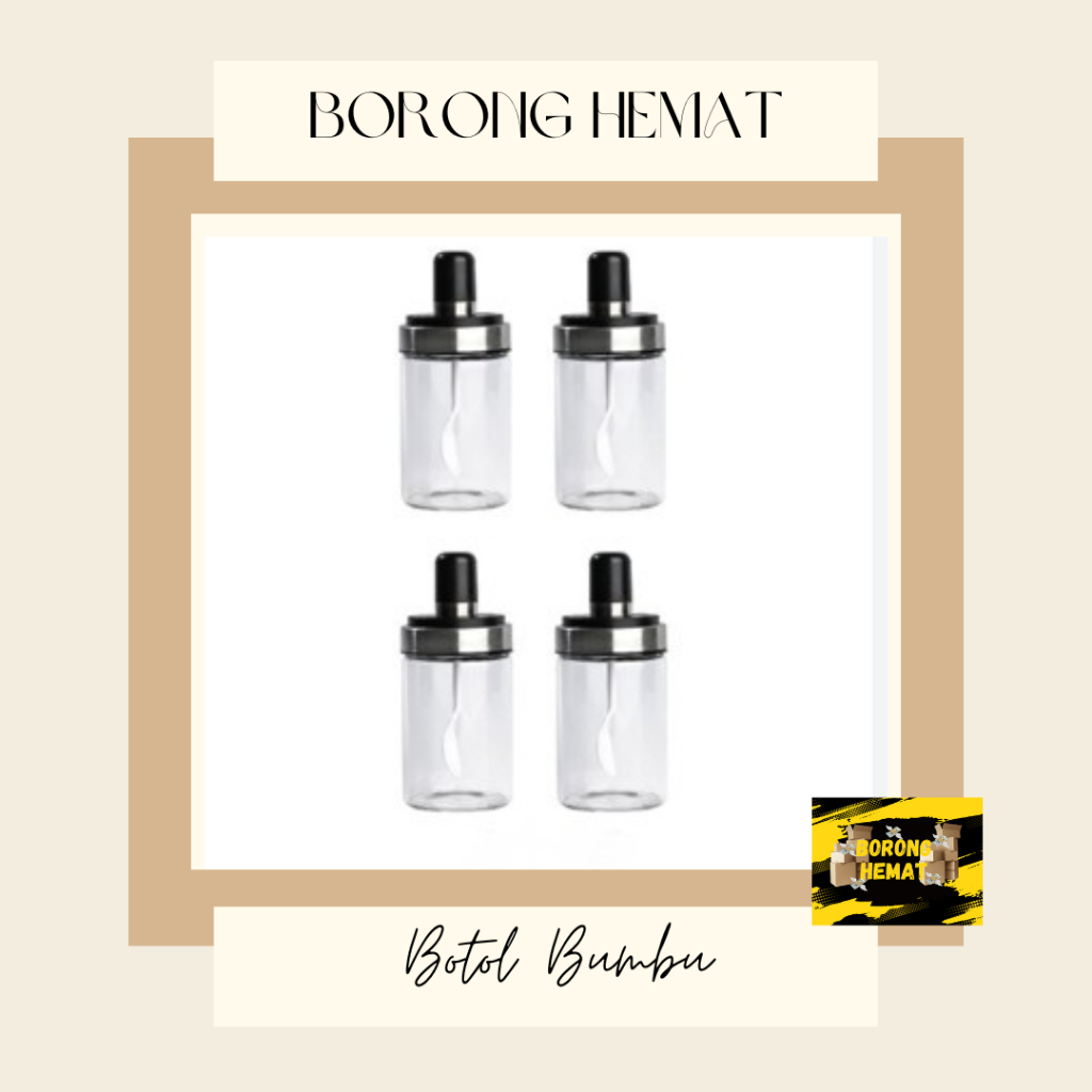 BOTOL BUMBU DAPUR KACA BOTOL BUMBU DAPUR SENDOK BOTOL BUMBU KACA GARAM