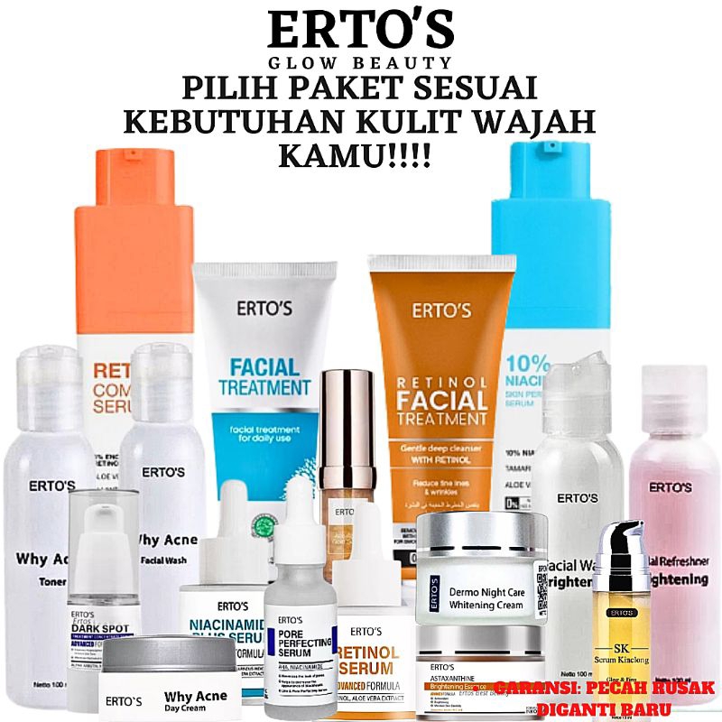 Skincare Ertos Paket Lengkap Perawatan Wajah