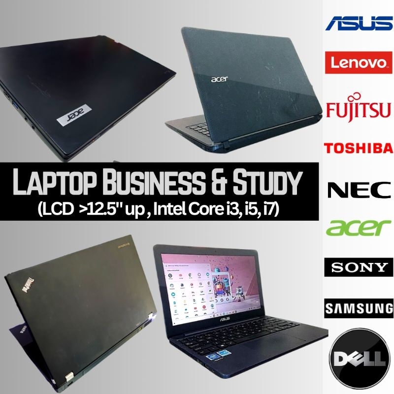 Laptop premium grafis  bekas 14, 15 inch spec intel core i3 i5 i7 AMD Lenovo Asus acer GPU nvidia SSD