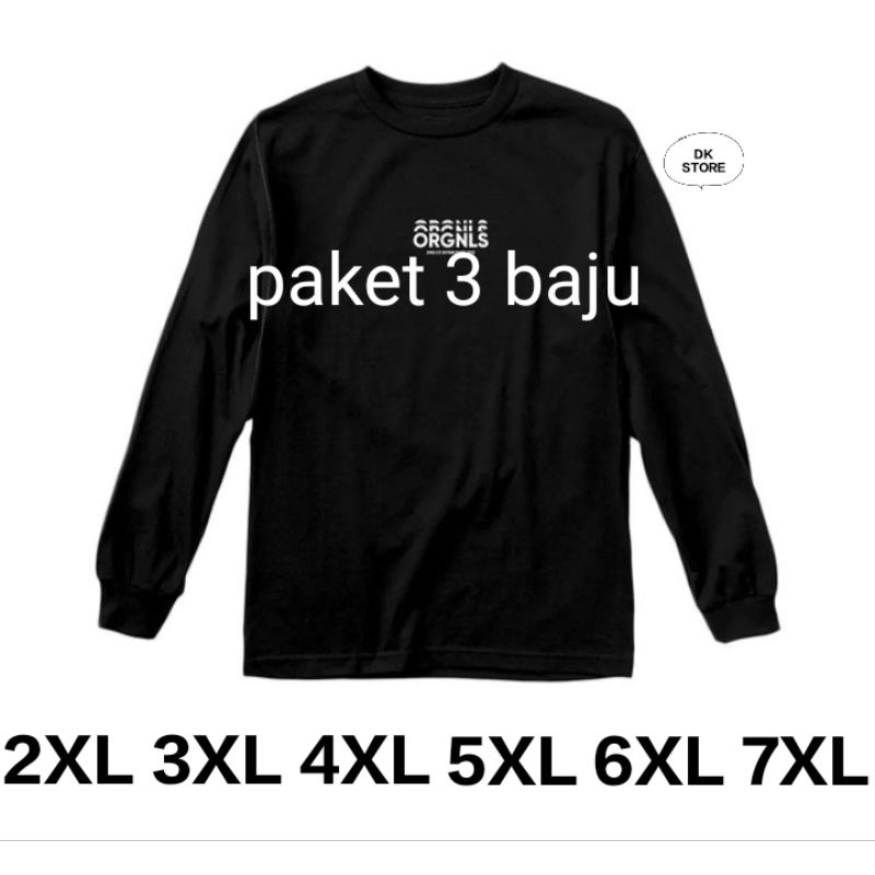 kaos lengan panjang pria 2xl 3xl 4xl 5xl 6xl 7xl ~ kaos jumbo pria lengan panjang ~ random