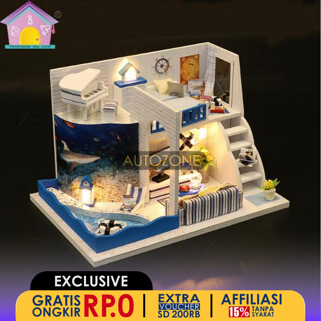 HONGDA Miniatur Rumah Boneka DIY Doll House Wooden Furniture - M040